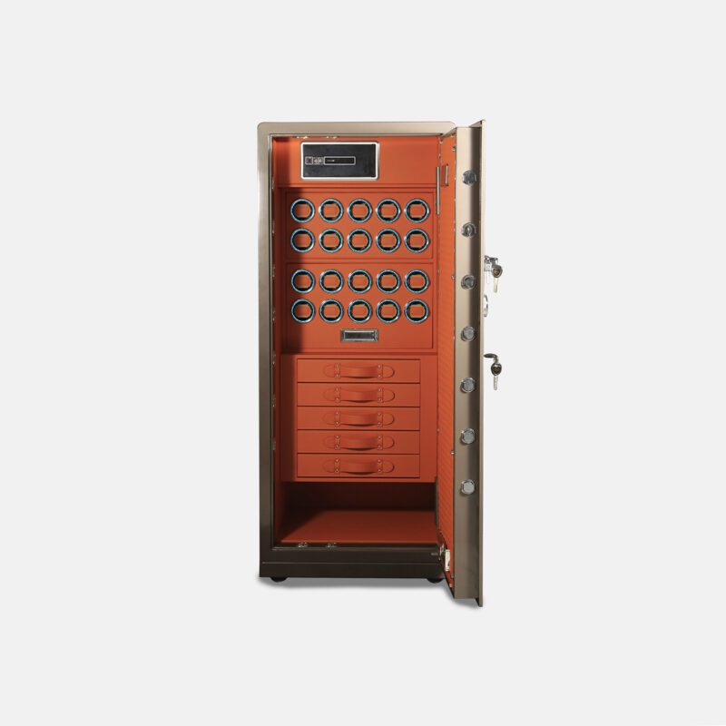 Bronze Edition 20-Watch Winder & Jewelry Safe with Fingerprint Access