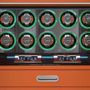 Luxury 24-Rotor Watch Winder Safe - High Security Jewelry Vault with SecuRam Lock
