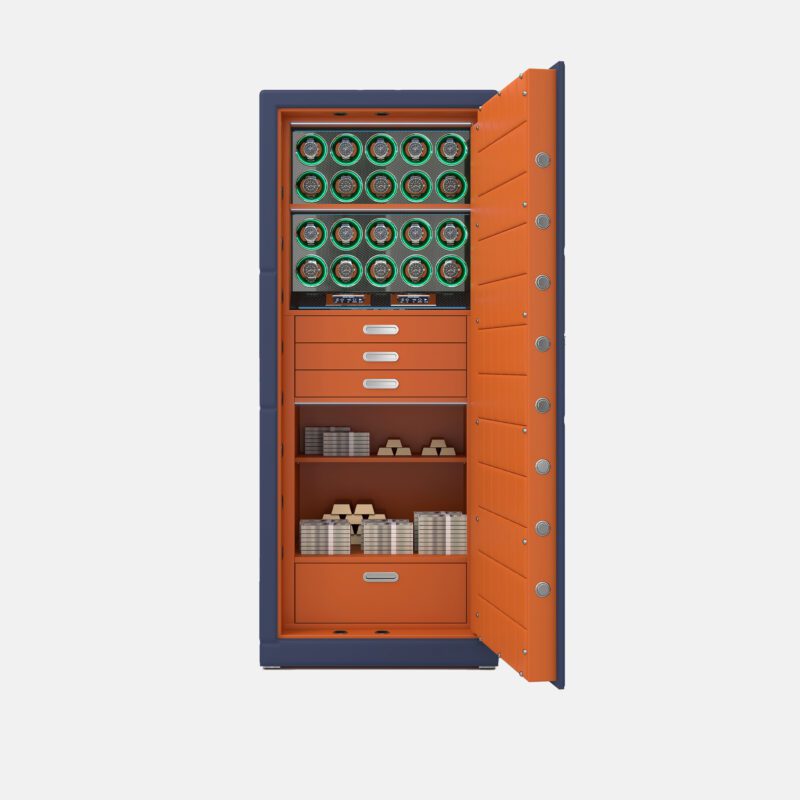 Luxury 24-Rotor Watch Winder Safe - High Security Jewelry Vault with SecuRam Lock