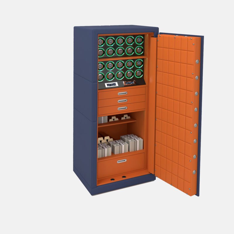 Luxury 24-Rotor Watch Winder Safe - High Security Jewelry Vault with SecuRam Lock