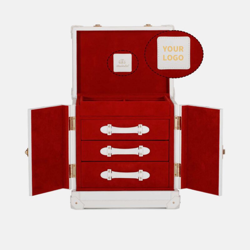 White Trunk Jewelry Box