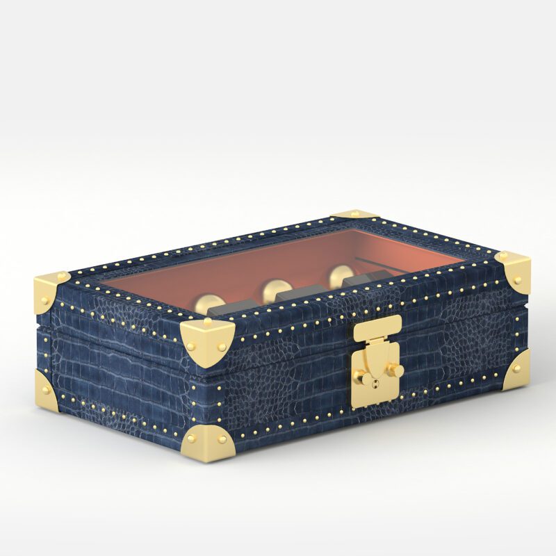 曲线 1 Croc-Embossed Leather Perfume Presentation Case