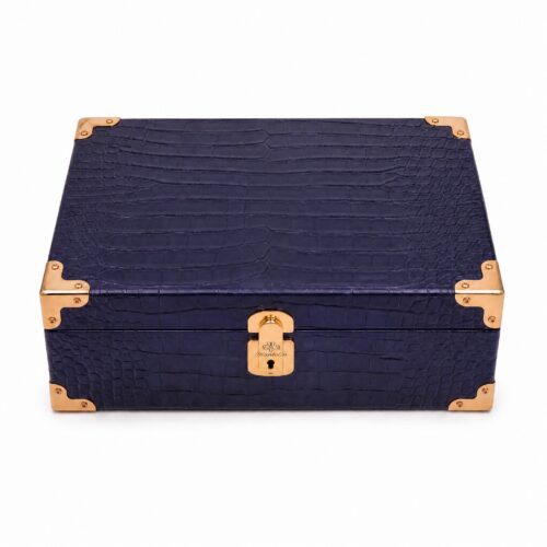 Perfume Gift Set Case in Navy Croco PU
