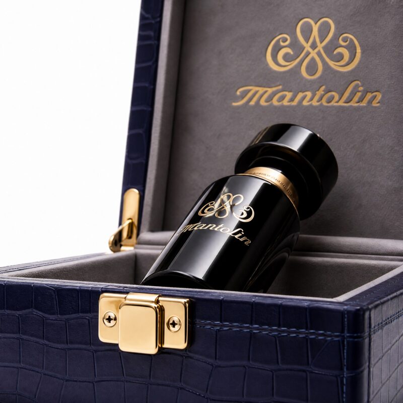Single Perfume Bottle Box in Navy Croco PU – photo 4 Single Perfume Bottle Box in Navy Croco PU – photo 4