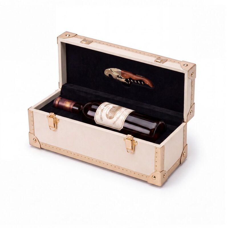 Single Wine Bottle Case with Corkscrew Holder – photo 3 Single Wine Bottle Case with Corkscrew Holder – photo 3