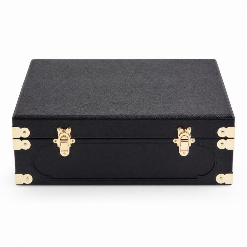 Multi-Bottle Perfume Case in Black and Tan
