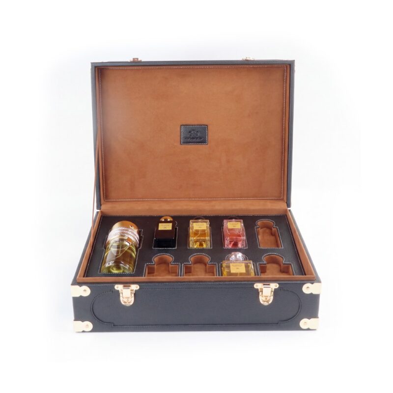 Multi-Bottle Perfume Case in Black and Tan – photo 2 Multi-Bottle Perfume Case in Black and Tan