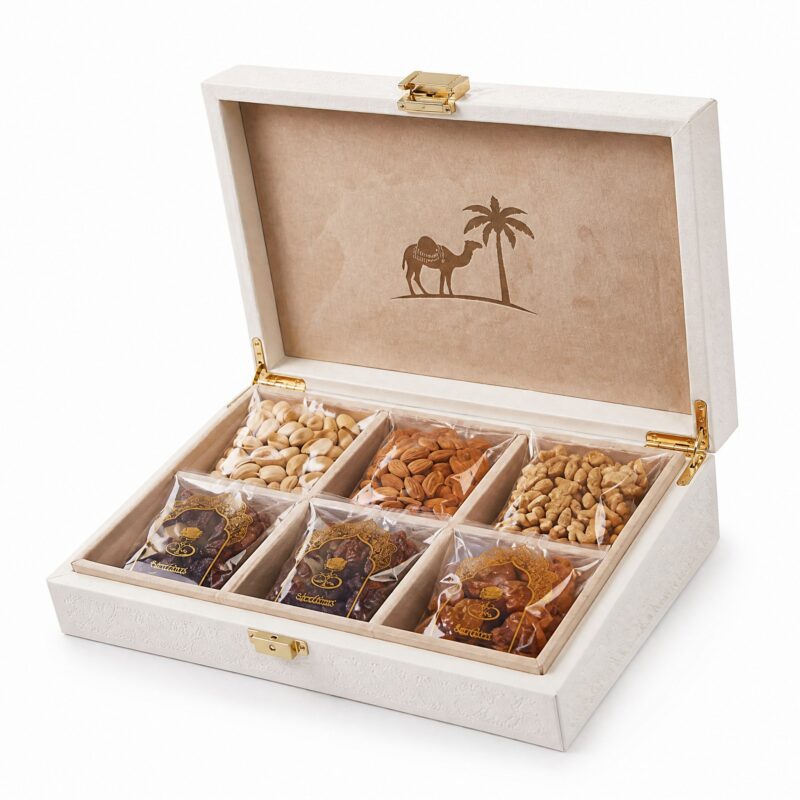 Date and Nut Gift Box with Six Compartments