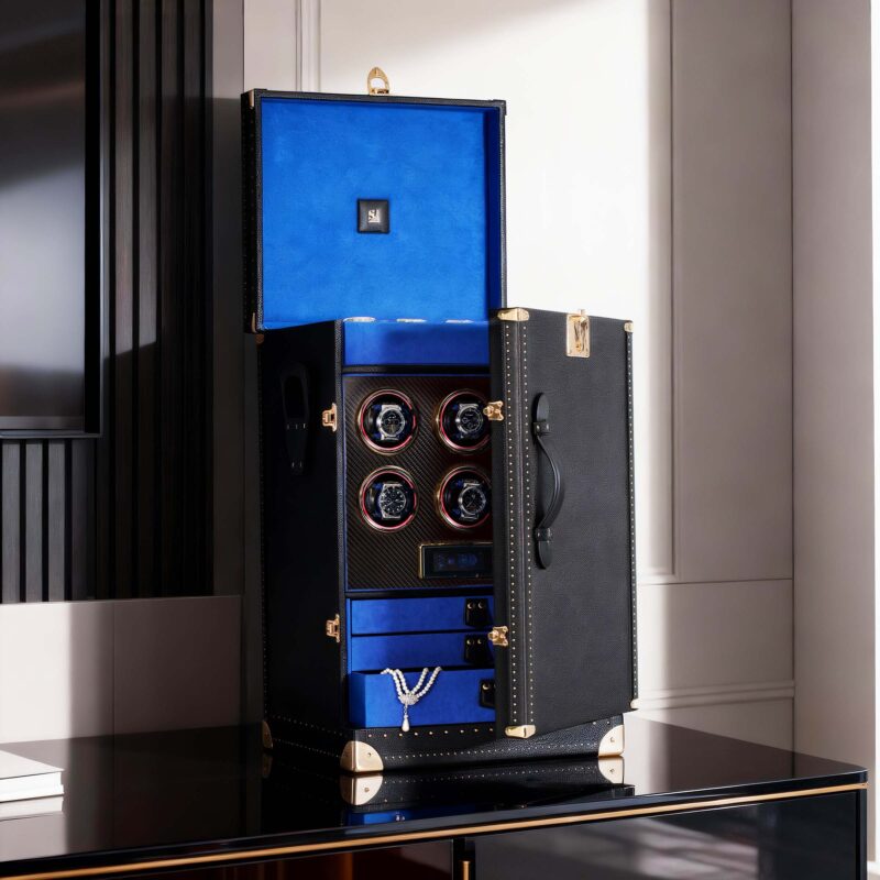 Luxury Trunk Watch Winder - 6 Rotors with 15 Slots Watch & Jewelry Storage Cabinet